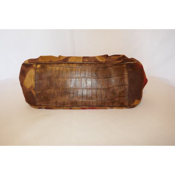 Nine West Multi-Color Textile Fabric Purse Handbag Wood Beaded Straps - Picture 5 of 13